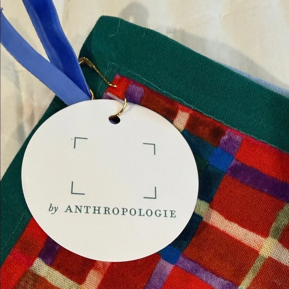 Anthropologie Multicolor Cocktail Plaid Napkins